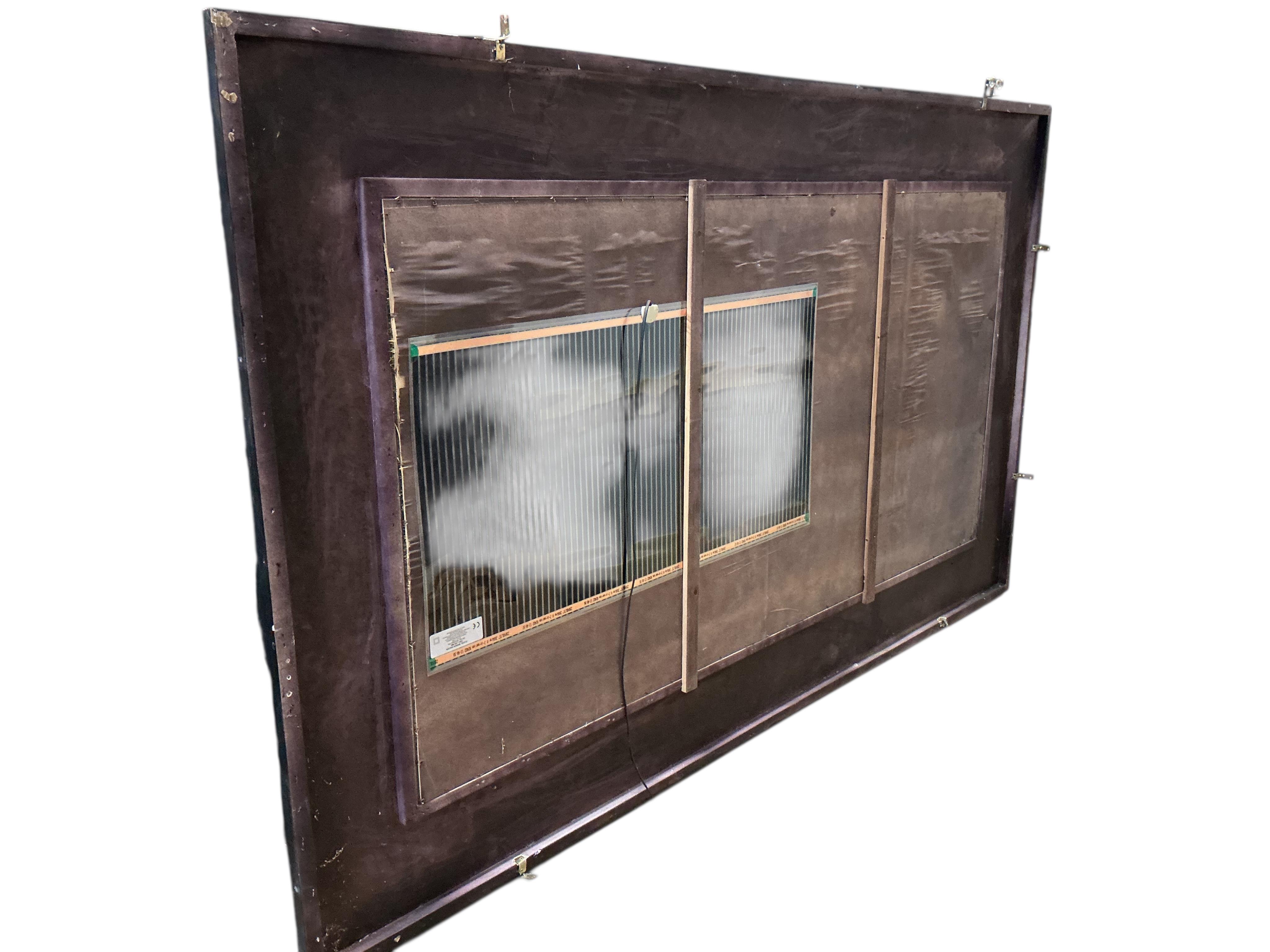 A large Victorian style 'Heritage' rectangular black painted wall mirror, width 226cm, height 136cm